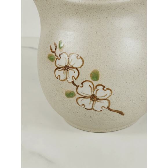 The Pigeon Forge Pottery Dogwood Floral Pitcher Jug Creamer Sugar Bowl x3 Vtg - Picture 4 of 16